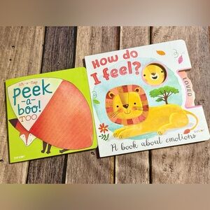 Toddler Book Lot Peek-a-Boo and How Do I Feel NEW